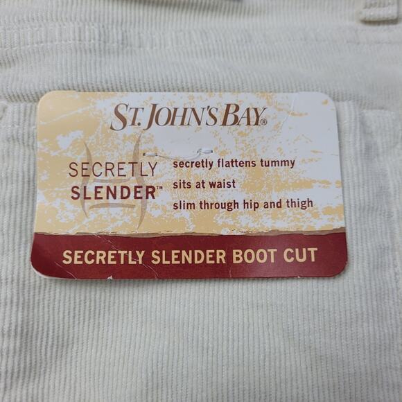 NWT St John's Bay Off-white Secretly Slender Bootcut Corduroy Jeans size 14 - Picture 8 of 16